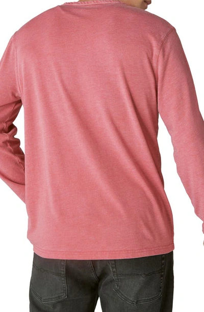 Shop Lucky Brand Venice Burnout Cotton Blend Long Sleeve T-shirt In Cardinal
