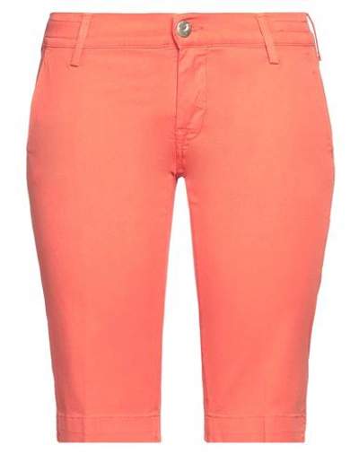 Jacob Cohёn Woman Shorts & Bermuda Shorts Orange Size 27 Cotton, Lyocell, Elastane In Orange