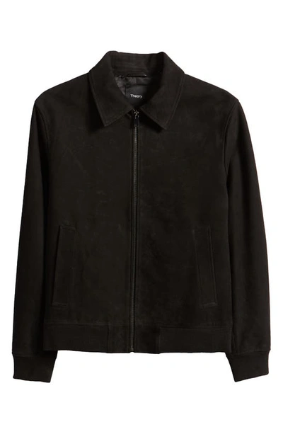 Shop Theory Wyatt Reece Leather Bomber Jacket In Black - 001