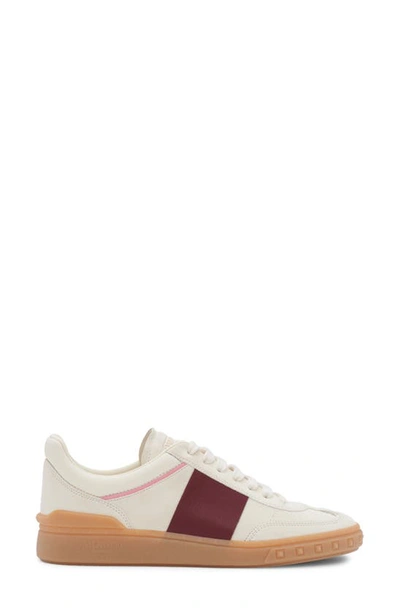 Shop Valentino Upvillage Low Top Sneaker In Ivory/ Cordovan Red Ivory