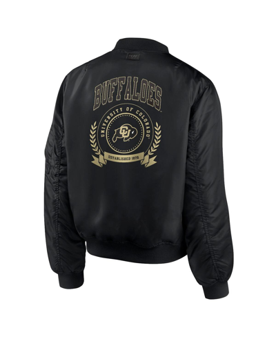 Wear By Erin Andrews Black Colorado Buffaloes Full-zip Bomber Jacket In Black