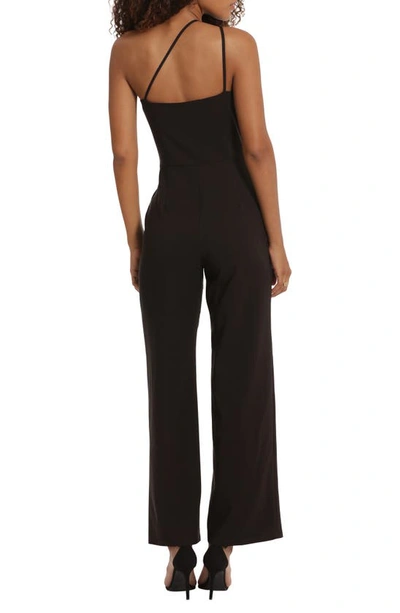 Donna Morgan Twisted One-shoulder Jumpsuit In Black