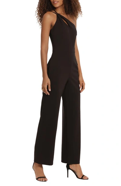 Shop Donna Morgan For Maggy Twisted One-shoulder Jumpsuit In Black