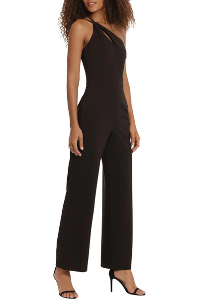 Donna Morgan Twisted One-shoulder Jumpsuit In Black