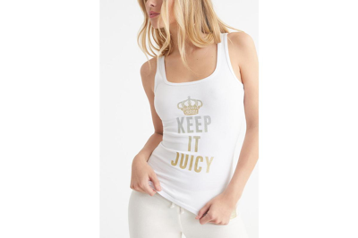 Shop Juicy Couture Women's Keep It Juicy Tank Top In Bleached White