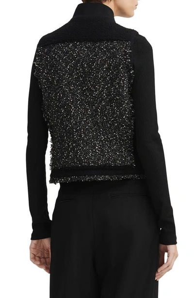 Shop Rag & Bone Judith Wool Blend Tweed Vest In Blackmult