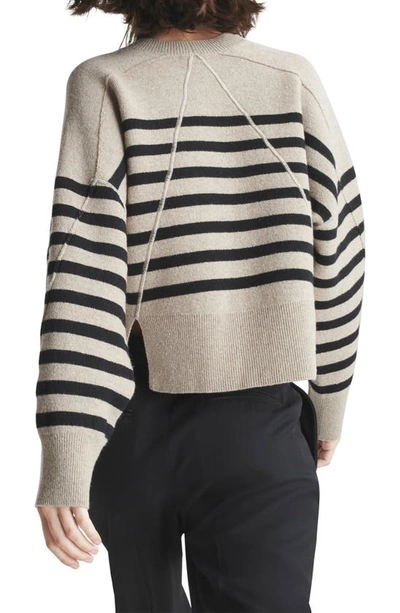 Rag & Bone Bridget Striped Stretch-wool Brushed Jumper In Oatmeal Multi