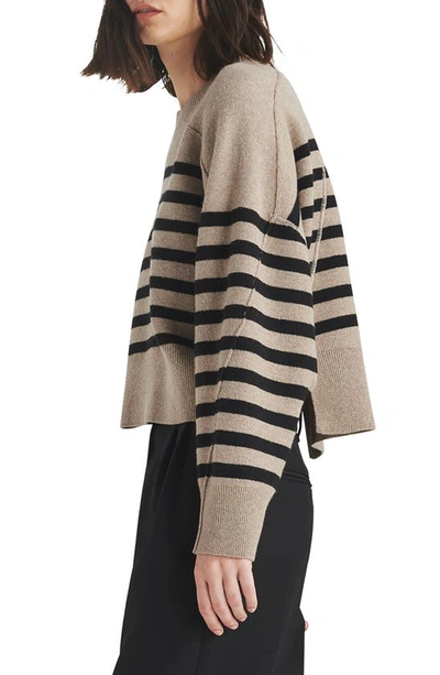 Rag & Bone Bridget Striped Stretch-wool Brushed Jumper In Oatmeal Multi