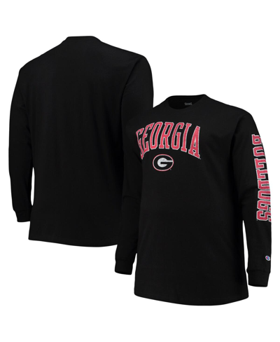 Shop Champion Men's  Black Georgia Bulldogs Big And Tall 2-hit Long Sleeve T-shirt