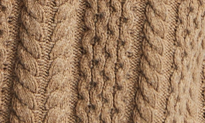 Shop Reiss Bantham Cabled Henley Sweater In Camel