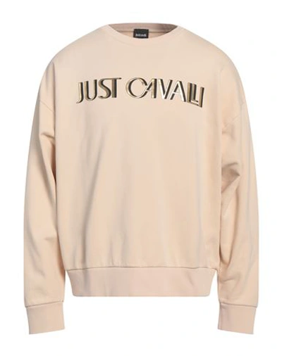 Shop Just Cavalli Man Sweatshirt Beige Size 3xl Cotton, Elastane