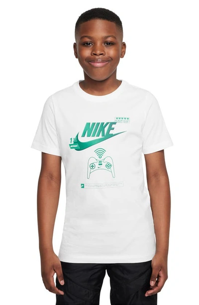 Shop Nike Kids' Sportswear Cotton Graphic T-shirt In White