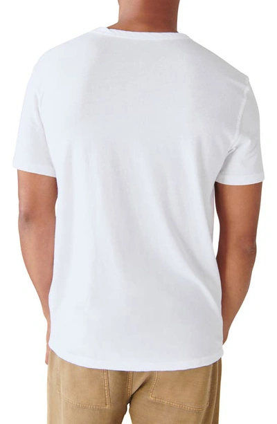 Shop Lucky Brand Venice Button Neck Cotton Blend T-shirt In Bright White