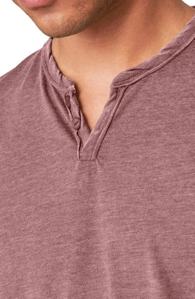 Lucky Brand Venice Button Neck Cotton Blend T-shirt In Port Royale