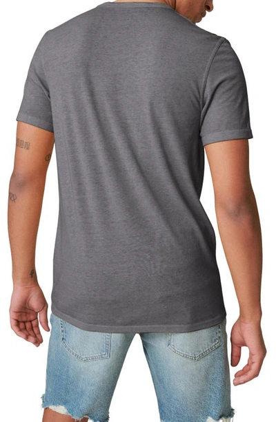 Lucky Brand Venice Button Notch Neck T-shirt In Jet Black