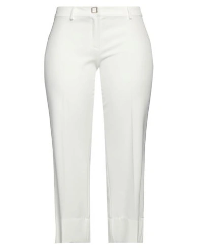 Shop Gil Santucci Woman Cropped Pants White Size 10 Polyester, Elastane