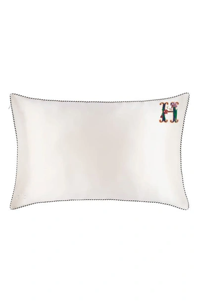 Shop Slip Embroidered Pure Silk Queen Pillowcase In H