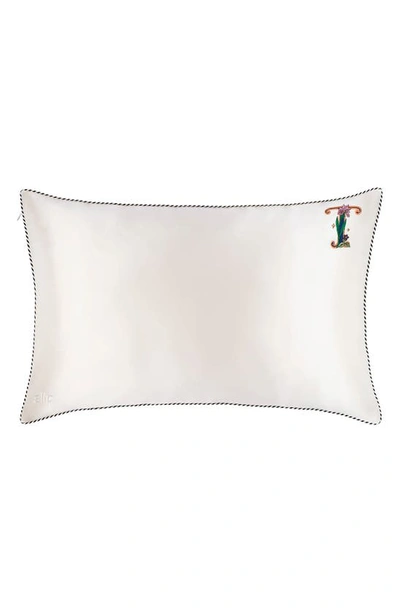 Shop Slip Embroidered Pure Silk Queen Pillowcase In T