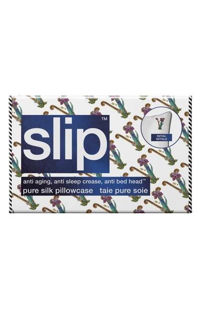 Slip Embroidered Pure Silk Queen Pillowcase In V