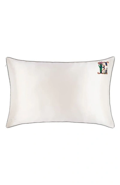 Slip Embroidered Pure Silk Queen Pillowcase