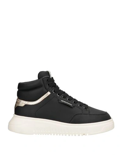 Shop Emporio Armani Woman Sneakers Black Size 6.5 Soft Leather