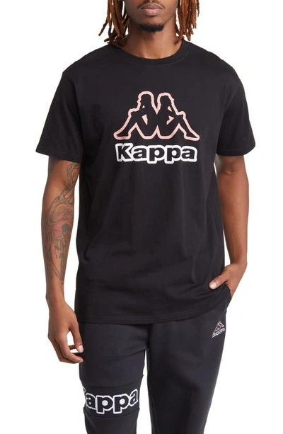 Shop Kappa Ostesso Logo Graphic T-shirt In Jet Black