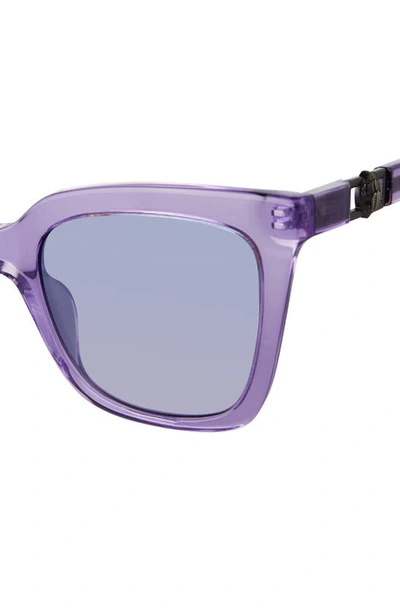 Shop Kurt Geiger 53mm Polarized Cat Eye Sunglasses In Purple/ Violet Decor Ar