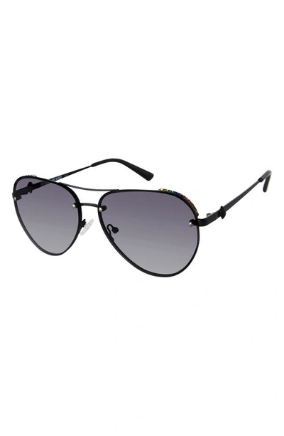 Shop Kurt Geiger 60mm Aviator Sunglasses In Black/ Gray Gradient