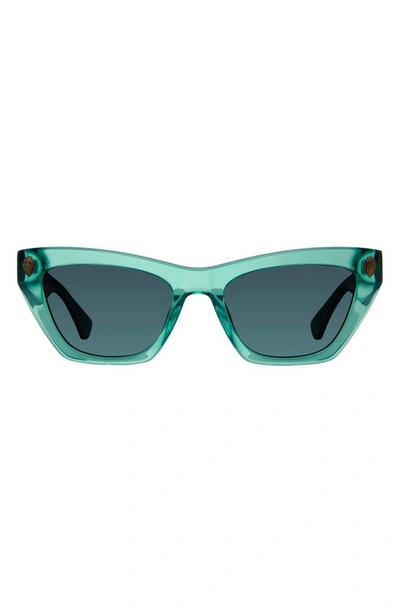 Shop Kurt Geiger 51mm Cat Eye Sunglasses In Green/ Green Shaded