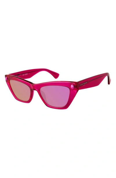 Shop Kurt Geiger 51mm Cat Eye Sunglasses In Fuchsia Matte/ Pink Fl