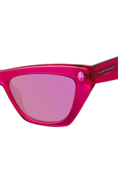 Shop Kurt Geiger 51mm Cat Eye Sunglasses In Fuchsia Matte/ Pink Fl