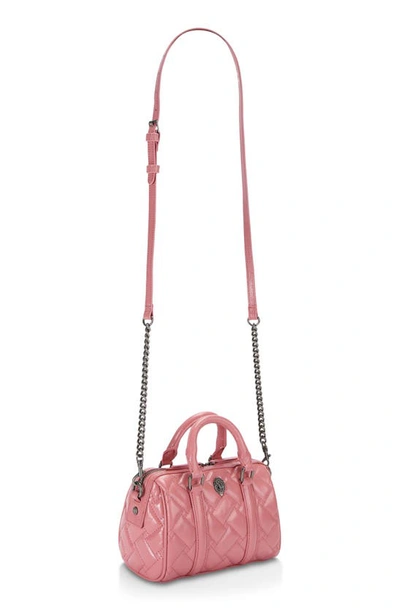 Shop Kurt Geiger Kensington Boston Quilted Leather Crossbody Bag In Pink