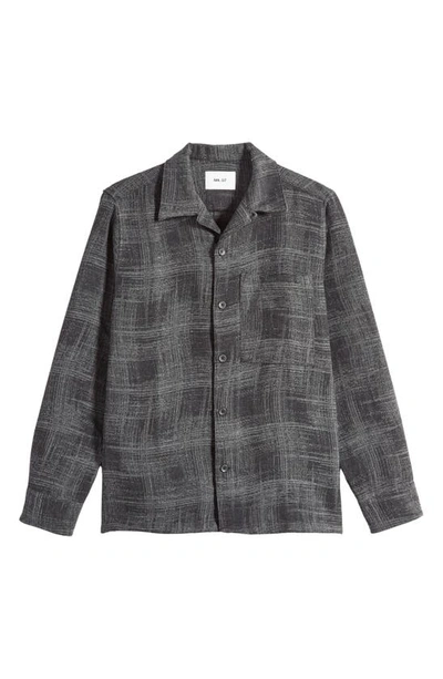 Shop Nn07 Julio Check Jacquard Button-up Shirt In Grey Check
