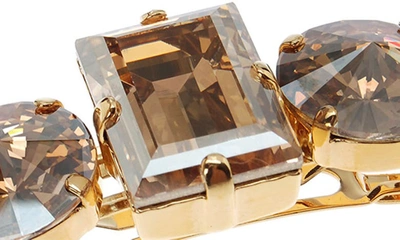 Shop L Erickson Small Sienna Swarovski Crystal Barrette In Golden Shadow/ Gold