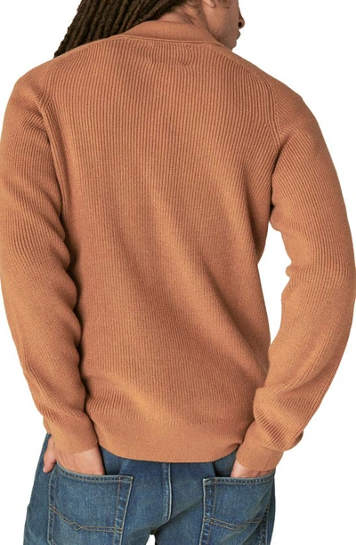 Shop Lucky Brand Cloud Soft Rib Cotton Blend Polo Sweater In Thrush