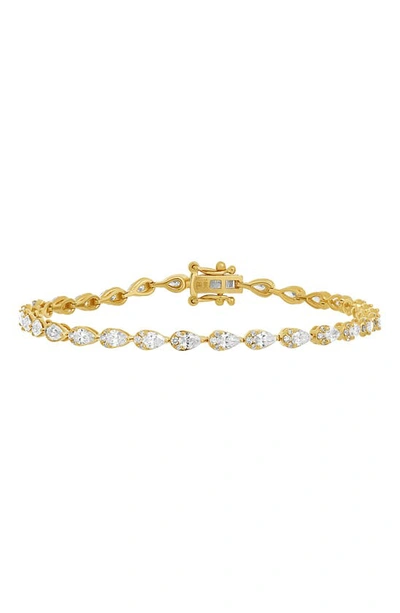 Shop Bony Levy Pear Cut Diamond Tennis Bracelet In Yellow Gold/ Diamond