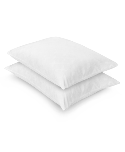 Vibe Embossed Gel-infused Memory Foam Cluster 2-pack Pillow, Standard In White