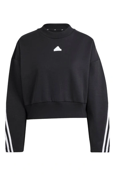Shop Adidas Originals Future Icons 3-stripes Cotton Blend Sweatshirt In Black