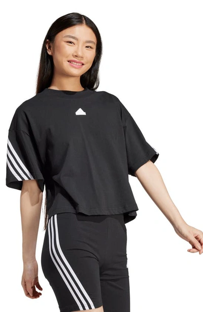 Shop Adidas Originals Future Icons 3-stripes Cotton T-shirt In Black