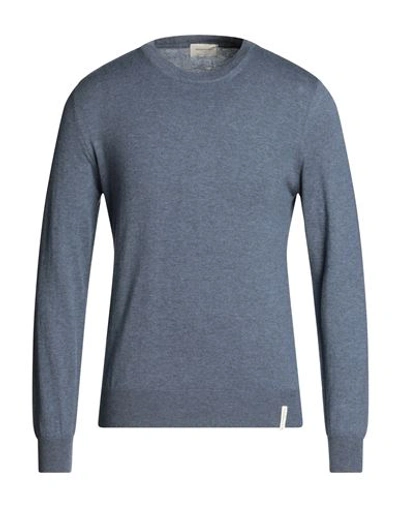 Shop Brooksfield Man Sweater Slate Blue Size 38 Cotton, Cashmere