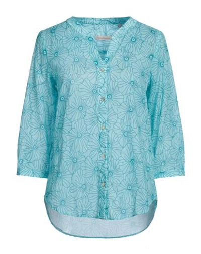Camicettasnob Woman Shirt Sky Blue Size 10 Cotton In Blue