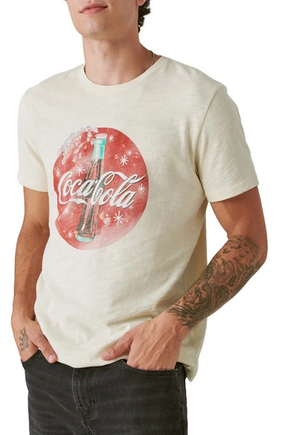 Shop Lucky Brand Coca-cola Bottle Cotton Graphic T-shirt In Parchment