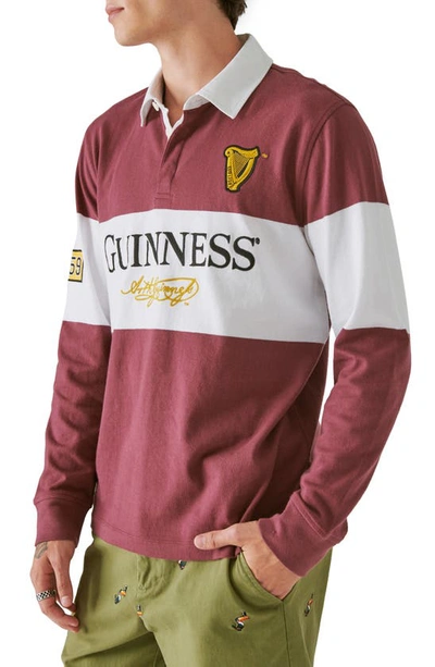 Shop Lucky Brand X Guinness Colorblock Jersey Rugby Shirt In Maroon