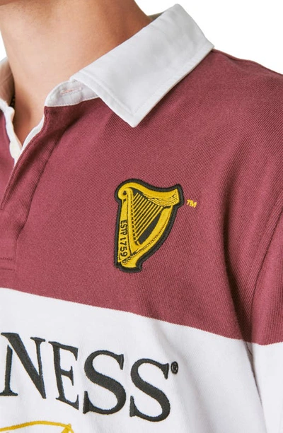 Shop Lucky Brand X Guinness Colorblock Jersey Rugby Shirt In Maroon
