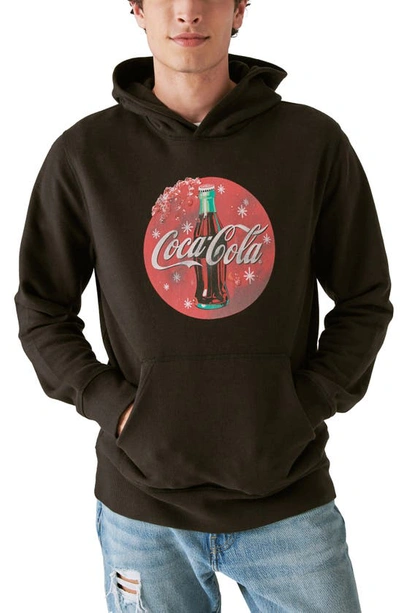Shop Lucky Brand Coca Cola® Bottle Cotton Hoodie In Jet Black