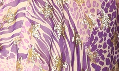 Shop Ciebon Harriet Metallic Star Animal Print Dress In Purple
