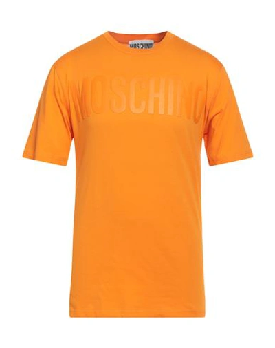 Shop Moschino Man T-shirt Orange Size 36 Organic Cotton