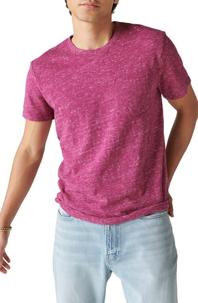 Shop Lucky Brand Cotton Blend Pocket T-shirt In Magenta Purple