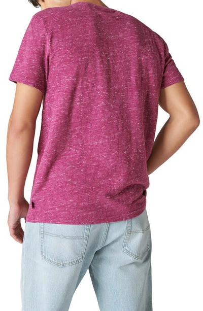 Shop Lucky Brand Cotton Blend Pocket T-shirt In Magenta Purple