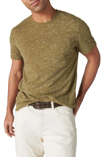Shop Lucky Brand Cotton Blend Pocket T-shirt In Dark Olive